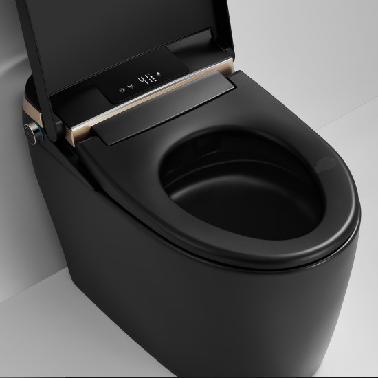 690x395x490mm One Piece Intelligent Electric Smart Toilet Automatic Instant Heating Matt Black